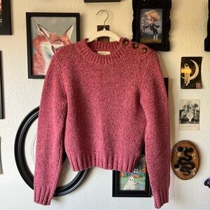 dôen kaia sweater in rhubarb pink